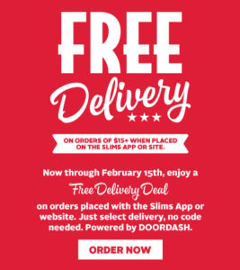 Slim Chickens Free Delivery February 1st - 15th 2023