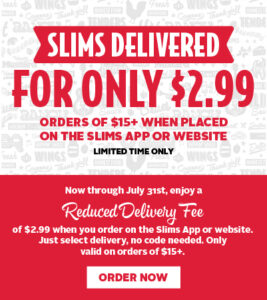 Slim Chickens July Delivery Deal - $2.99 for a limited time