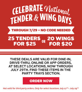 Slim Chickens National Tender & Wing Day