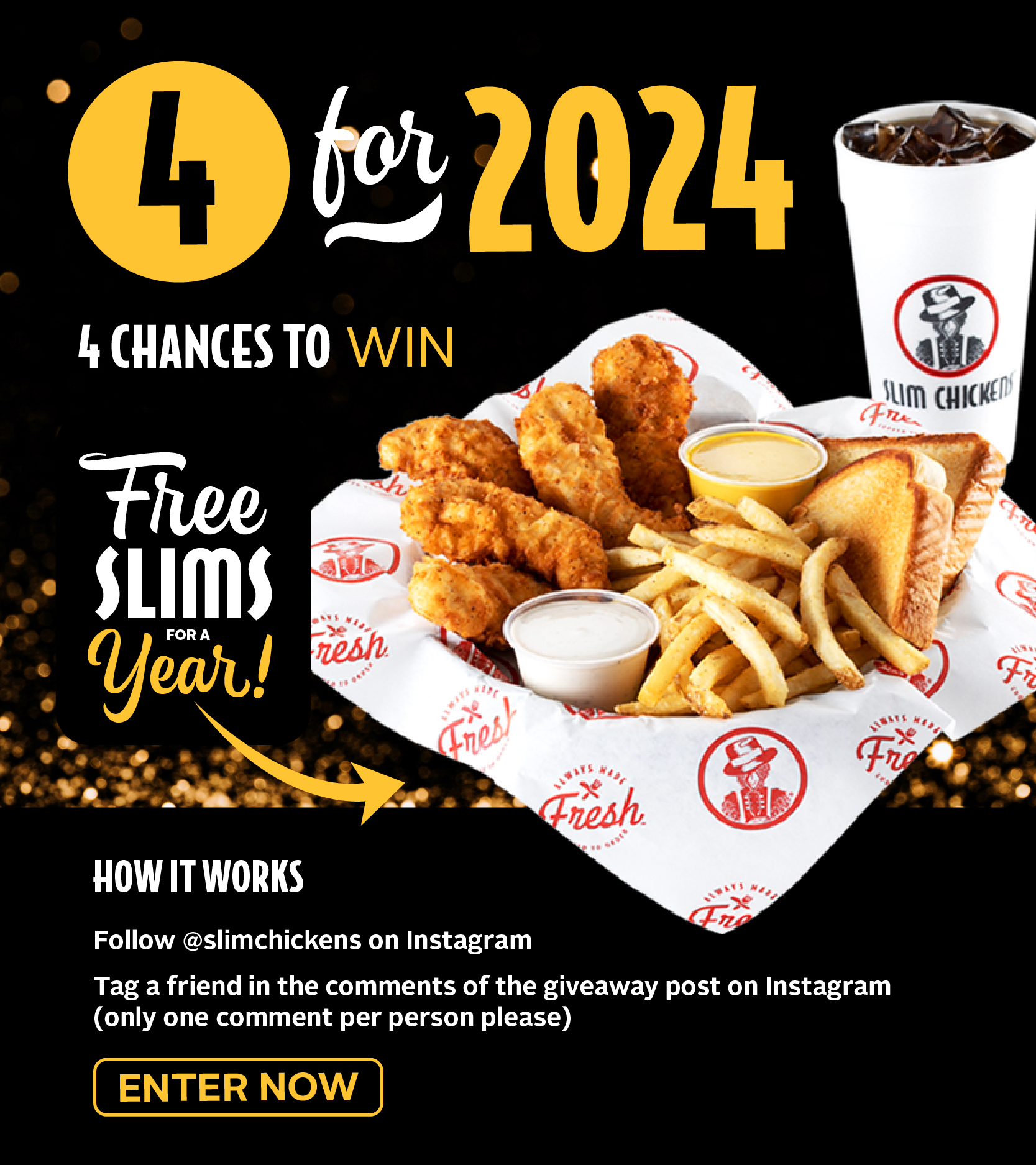 2024 Countdown Instagram Giveaway Slim Chickens